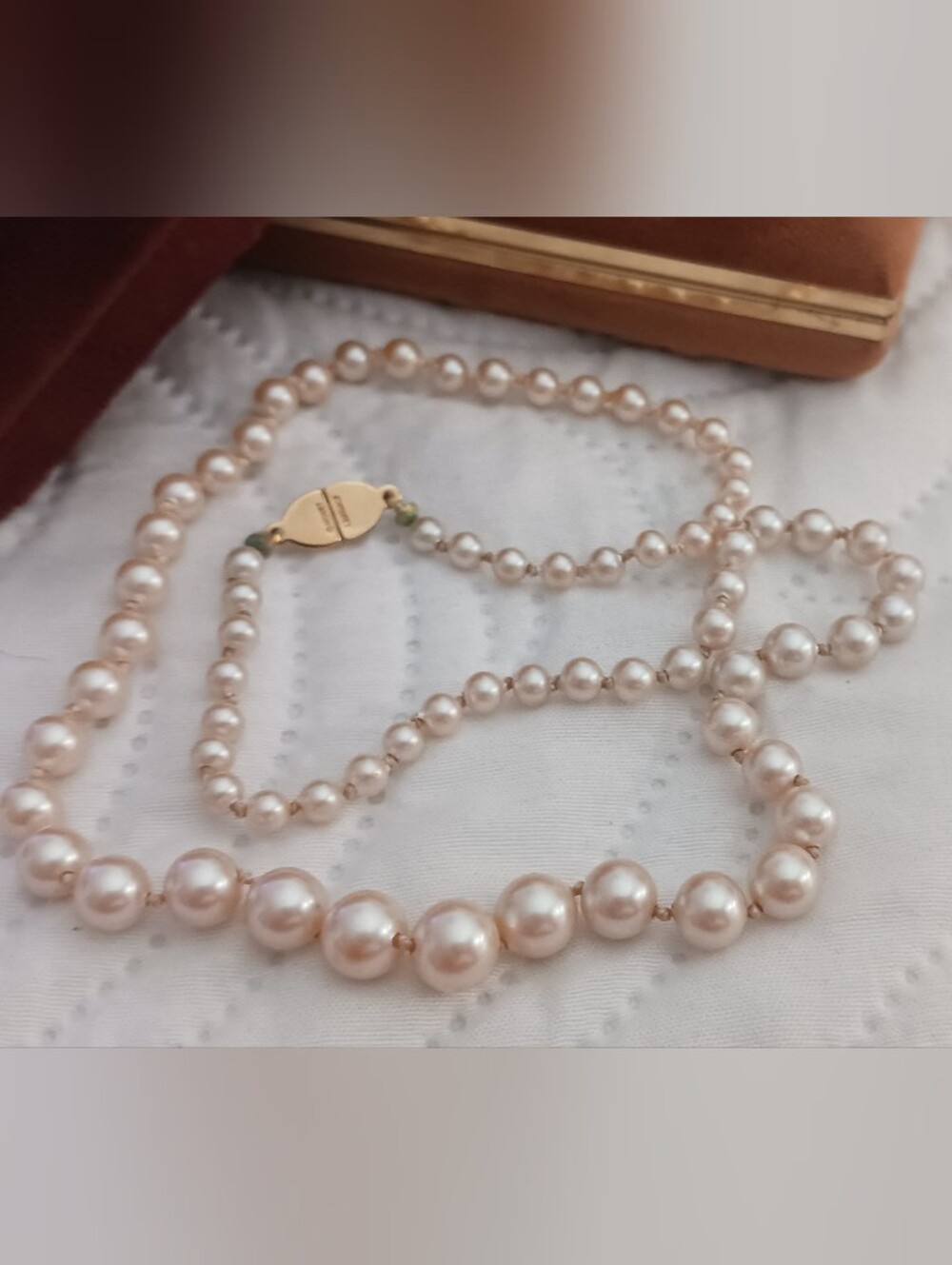 Monet Champagne Pearl Vintage Necklace
